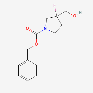 molecular formula C13H16FNO3 B8011954 Benzyl 3-fluoro-3-(hydroxymethyl)pyrrolidine-1-carboxylate 