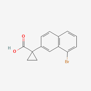 molecular formula C14H11BrO2 B8011969 1-(8-Bromonaphthalen-2-YL)cyclopropane-1-carboxylic acid 