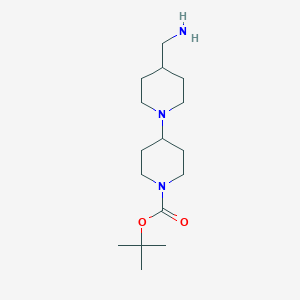 molecular formula C16H31N3O2 B8011976 Tert-butyl 4-[4-(aminomethyl)piperidin-1-yl]piperidine-1-carboxylate 