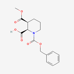 molecular formula C16H19NO6 B8011980 (2R,3S)-1-((benzyloxy)carbonyl)-3-(methoxycarbonyl)piperidine-2-carboxylic acid 