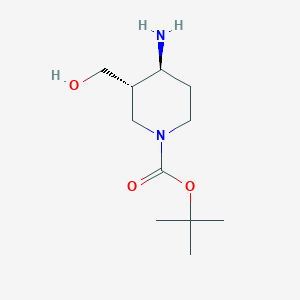 molecular formula C11H22N2O3 B8011990 (3S,4S)-1-Boc-4-amino-3-hydroxymethyl-piperidine 