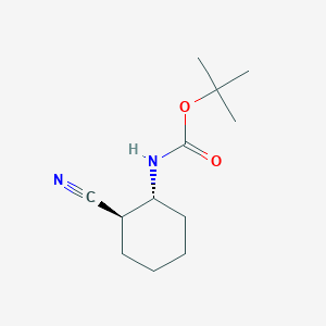 molecular formula C12H20N2O2 B8011995 Trans-2-(boc-amino)-cyclohexanenitrile 