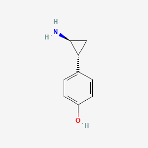 molecular formula C9H11NO B8012003 4-[(1R,2S)-rel-2-aminocyclopropyl]phenol 