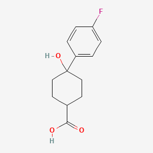 molecular formula C13H15FO3 B8012037 4-(4-Fluorophenyl)-4-hydroxycyclohexane-1-carboxylic acid 