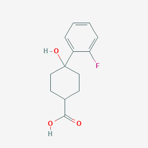 molecular formula C13H15FO3 B8012043 4-(2-Fluorophenyl)-4-hydroxycyclohexane-1-carboxylic acid 