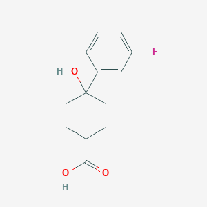 molecular formula C13H15FO3 B8012044 4-(3-Fluorophenyl)-4-hydroxycyclohexane-1-carboxylic acid 