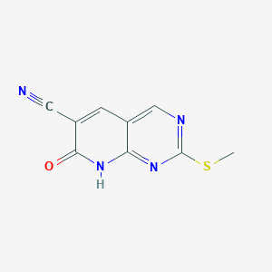 molecular formula C9H6N4OS B8012051 2-(Methylthio)-7-oxo-7,8-dihydropyrido[2,3-d]pyrimidine-6-carbonitrile 