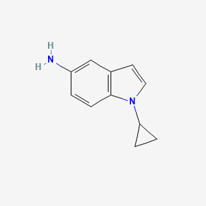 molecular formula C11H12N2 B8012071 1-Cyclopropylindol-5-amine 