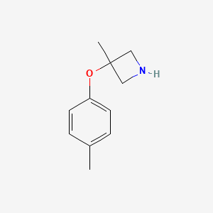 molecular formula C11H15NO B8012073 3-Methyl-3-(4-methylphenoxy)azetidine 