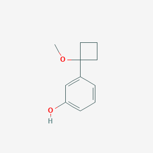 molecular formula C11H14O2 B8012091 3-(1-Methoxycyclobutyl)phenol 