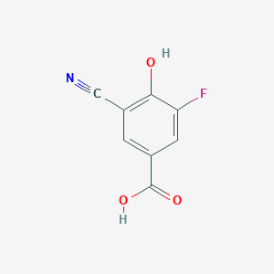 molecular formula C8H4FNO3 B8012108 3-Cyano-5-fluoro-4-hydroxybenzoic acid 