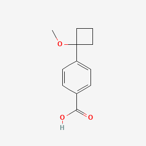 molecular formula C12H14O3 B8012129 4-(1-Methoxycyclobutyl)benzoic acid 