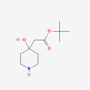 molecular formula C11H21NO3 B8012142 Tert-butyl 2-(4-hydroxypiperidin-4-yl)acetate 