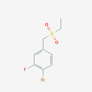 molecular formula C9H10BrFO2S B8012244 1-Bromo-4-((ethylsulfonyl)methyl)-2-fluorobenzene 