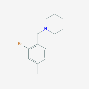 molecular formula C13H18BrN B8012250 1-(2-Bromo-4-methylbenzyl)piperidine 