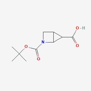 molecular formula C10H15NO4 B8012310 2-[(tert-Butoxy)carbonyl]-2-azabicyclo[2.1.0]pentane-5-carboxylic acid 
