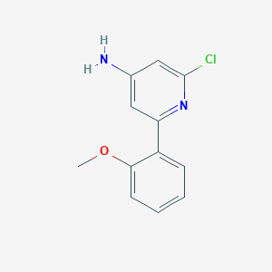 molecular formula C12H11ClN2O B8012339 2-Chloro-6-(2-methoxyphenyl)pyridin-4-amine 