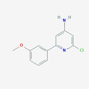 molecular formula C12H11ClN2O B8012347 2-Chloro-6-(3-methoxyphenyl)pyridin-4-amine 
