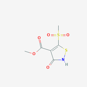 molecular formula C6H7NO5S2 B8012355 3-Hydroxy-5-methanesulfonyl-isothiazole-4-carboxylic acid methyl ester CAS No. 878477-24-8