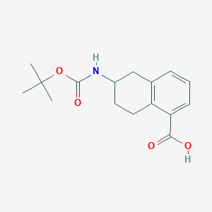 molecular formula C16H21NO4 B8012421 6-((Tert-butoxycarbonyl)amino)-5,6,7,8-tetrahydronaphthalene-1-carboxylic acid 