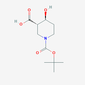 molecular formula C11H19NO5 B8012443 trans-1-Tert-butoxycarbonyl-4-hydroxy-piperidine-3-carboxylic acid 