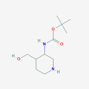 molecular formula C11H22N2O3 B8012467 (4-Hydroxymethyl-piperidin-3-yl)-carbamic acid tert-butyl ester 