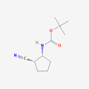 molecular formula C11H18N2O2 B8012471 tert-Butyl N-[cis-2-cyanocyclopentyl]carbamate 