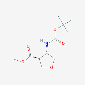 molecular formula C11H19NO5 B8012475 Methylcis-4-{[(tert-butoxy)carbonyl]amino}oxolane-3-carboxylate 