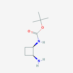 molecular formula C9H18N2O2 B8012486 tert-Butyl ((1R,2S)-2-aminocyclobutyl)carbamate 