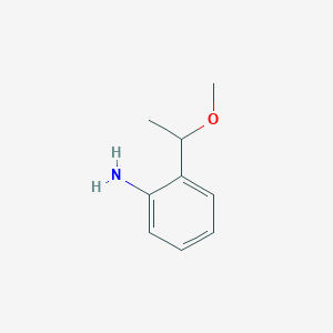 molecular formula C9H13NO B8012531 2-(1-Methoxyethyl)aniline 
