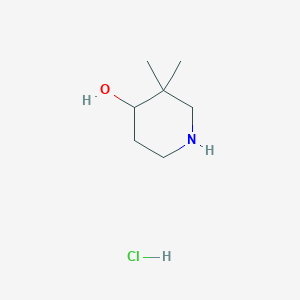 molecular formula C7H16ClNO B8012564 3,3-Dimethylpiperidin-4-ol;hydrochloride 