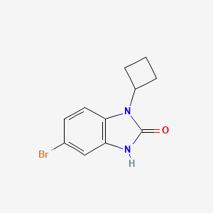 molecular formula C11H11BrN2O B8012606 5-Bromo-1-cyclobutyl-1,3-dihydro-2H-benzo[d]imidazol-2-one 