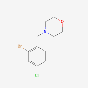 molecular formula C11H13BrClNO B8012639 4-[(2-Bromo-4-chlorophenyl)methyl]morpholine 