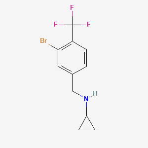 molecular formula C11H11BrF3N B8012645 N-(3-Bromo-4-(trifluoromethyl)benzyl)cyclopropanamine 