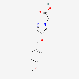 molecular formula C13H14N2O4 B8012647 2-(4-((4-Methoxybenzyl)oxy)-1H-pyrazol-1-yl)acetic acid 