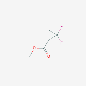 molecular formula C5H6F2O2 B8012686 2,2-Difluoro-cyclopropanecarboxylic acid methyl ester 