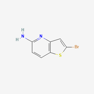 molecular formula C7H5BrN2S B8012700 2-Bromothieno[3,2-b]pyridin-5-amine 