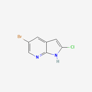 molecular formula C7H4BrClN2 B8012715 5-溴-2-氯-1H-吡咯并[2,3-b]吡啶 