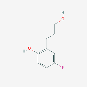 molecular formula C9H11FO2 B8012737 4-Fluoro-2-(3-hydroxypropyl)phenol 