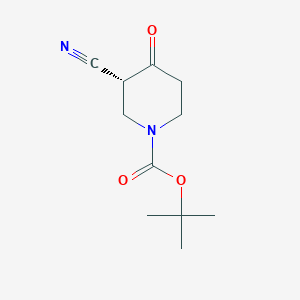 molecular formula C11H16N2O3 B8012825 tert-butyl (3R)-3-cyano-4-oxopiperidine-1-carboxylate 