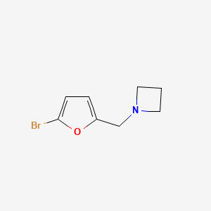 molecular formula C8H10BrNO B8012980 1-[(5-Bromofuran-2-yl)methyl]azetidine 
