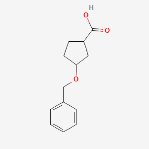 molecular formula C13H16O3 B8013011 3-Phenylmethoxycyclopentane-1-carboxylic acid 