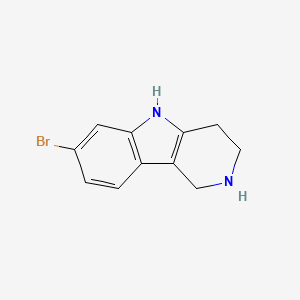 molecular formula C11H11BrN2 B8013033 7-溴-2,3,4,5-四氢-1H-吡啶并[4,3-b]吲啉 