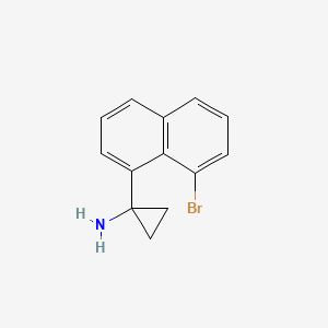 molecular formula C13H12BrN B8013051 1-(8-Bromonaphthalen-1-YL)cyclopropan-1-amine 