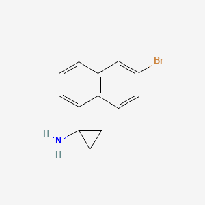 molecular formula C13H12BrN B8013053 1-(6-Bromonaphthalen-1-YL)cyclopropan-1-amine 
