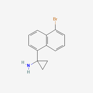 molecular formula C13H12BrN B8013059 1-(5-Bromonaphthalen-1-YL)cyclopropan-1-amine 