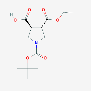 molecular formula C13H21NO6 B8013078 (3S,4S)-1-(Tert-butoxycarbonyl)-4-(ethoxycarbonyl)pyrrolidine-3-carboxylic acid 