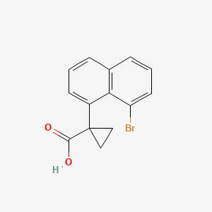molecular formula C14H11BrO2 B8013099 1-(8-Bromonaphthalen-1-YL)cyclopropane-1-carboxylic acid 