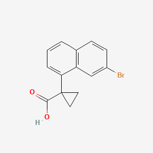 molecular formula C14H11BrO2 B8013105 1-(7-Bromonaphthalen-1-YL)cyclopropane-1-carboxylic acid 
