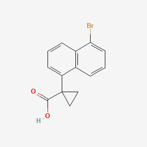 molecular formula C14H11BrO2 B8013111 1-(5-Bromonaphthalen-1-YL)cyclopropane-1-carboxylic acid 